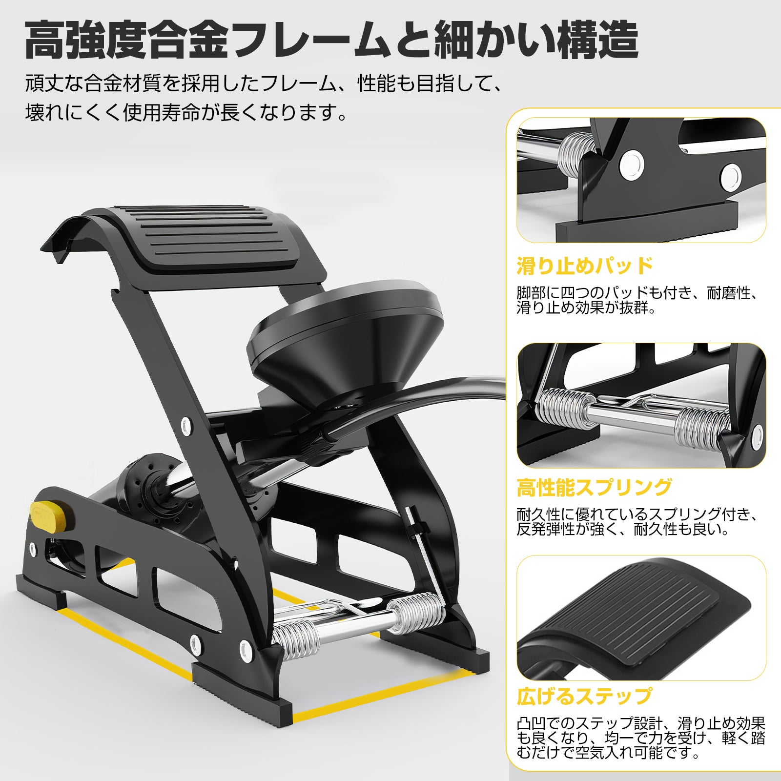 SPOWER 自転車空気入れ ダブルシリンダー 高圧フットポンプ 携帯用ポンプ 折りたたみ 便利性