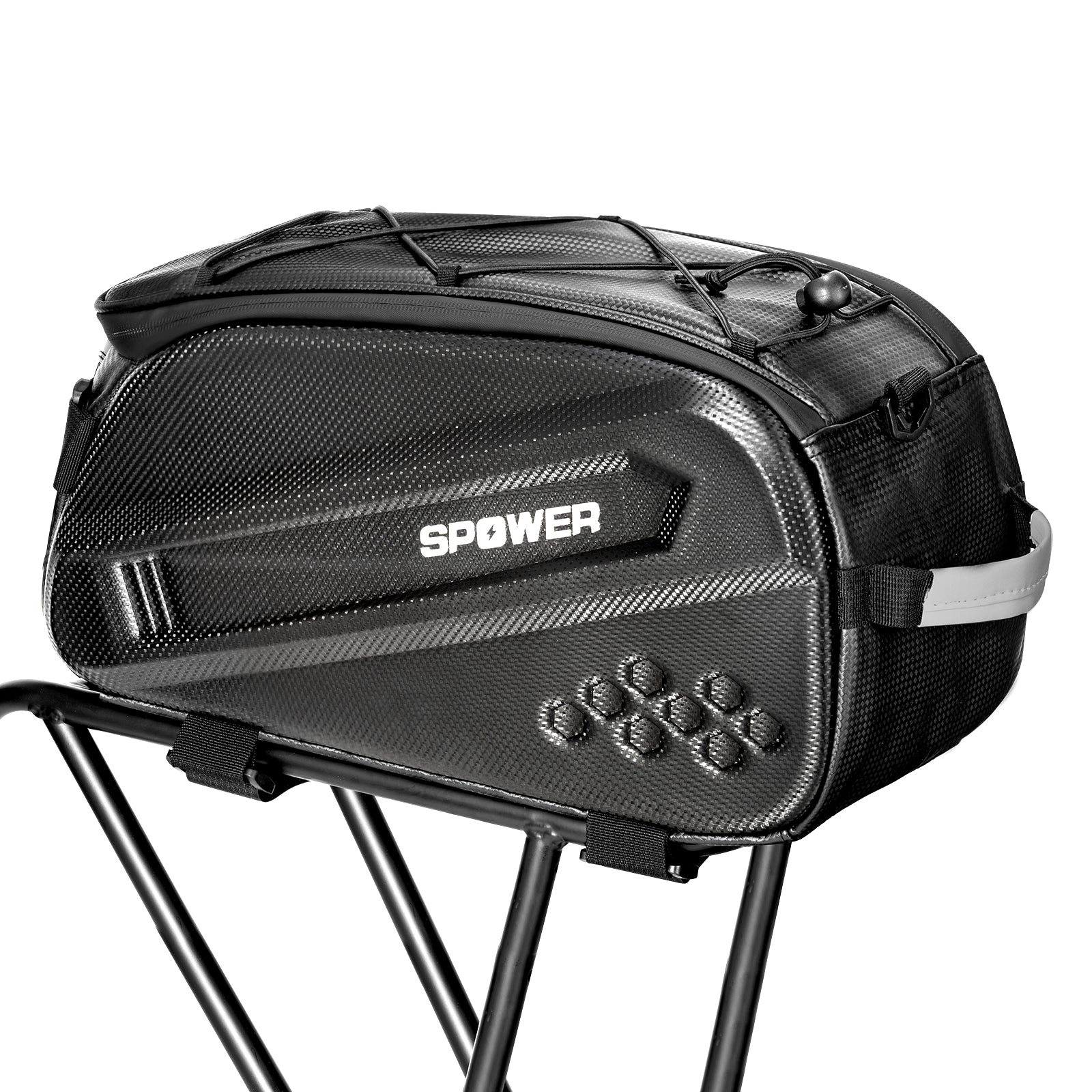 SPOWER 自転車リアバッグ 大容量 キャリアバッグ 防水 取付簡単 反射テープ付き 耐久性 軽量