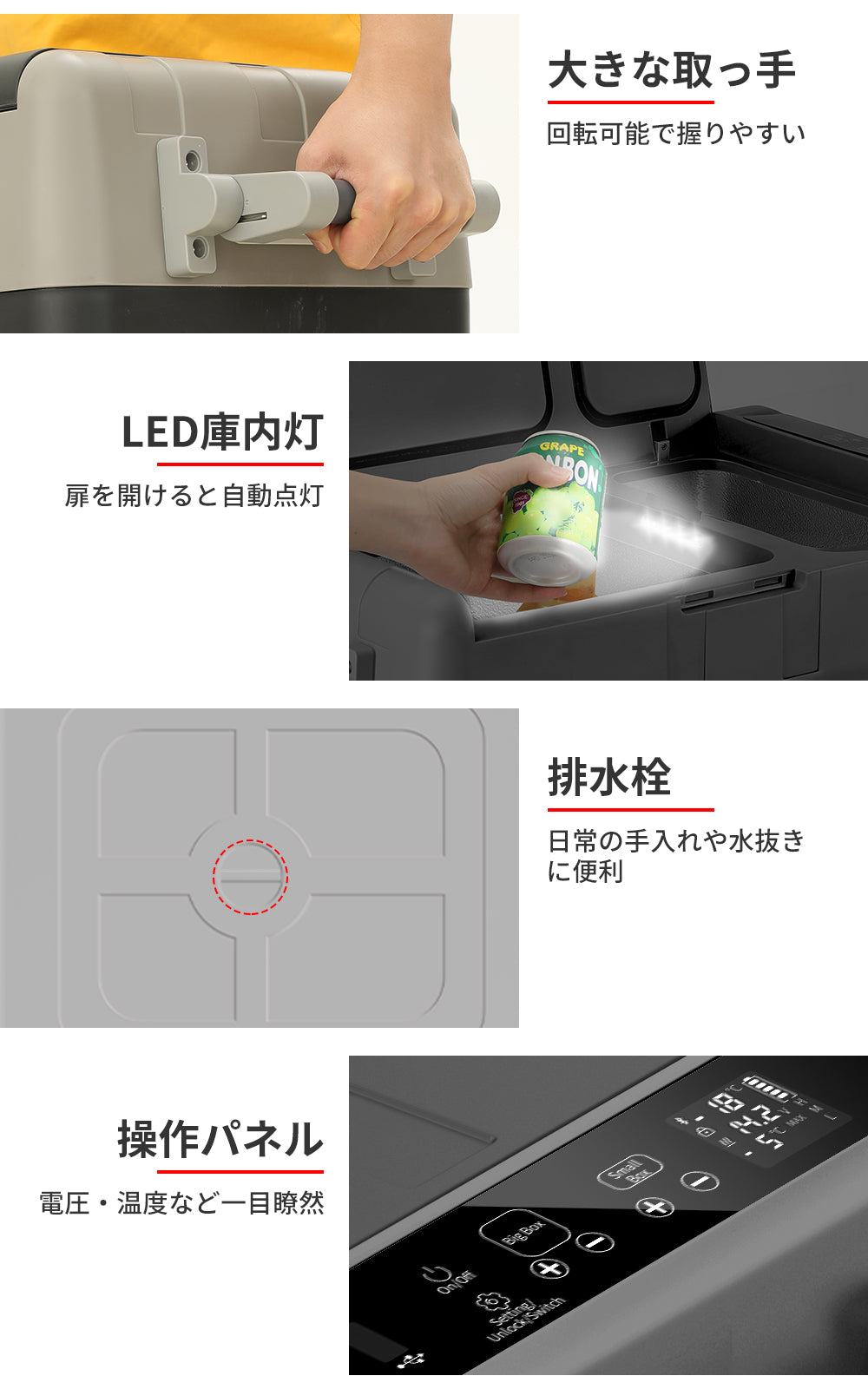 SPOWER 車載冷蔵庫 30L｜ポータブル冷凍冷蔵庫 - 2室独立温度管理